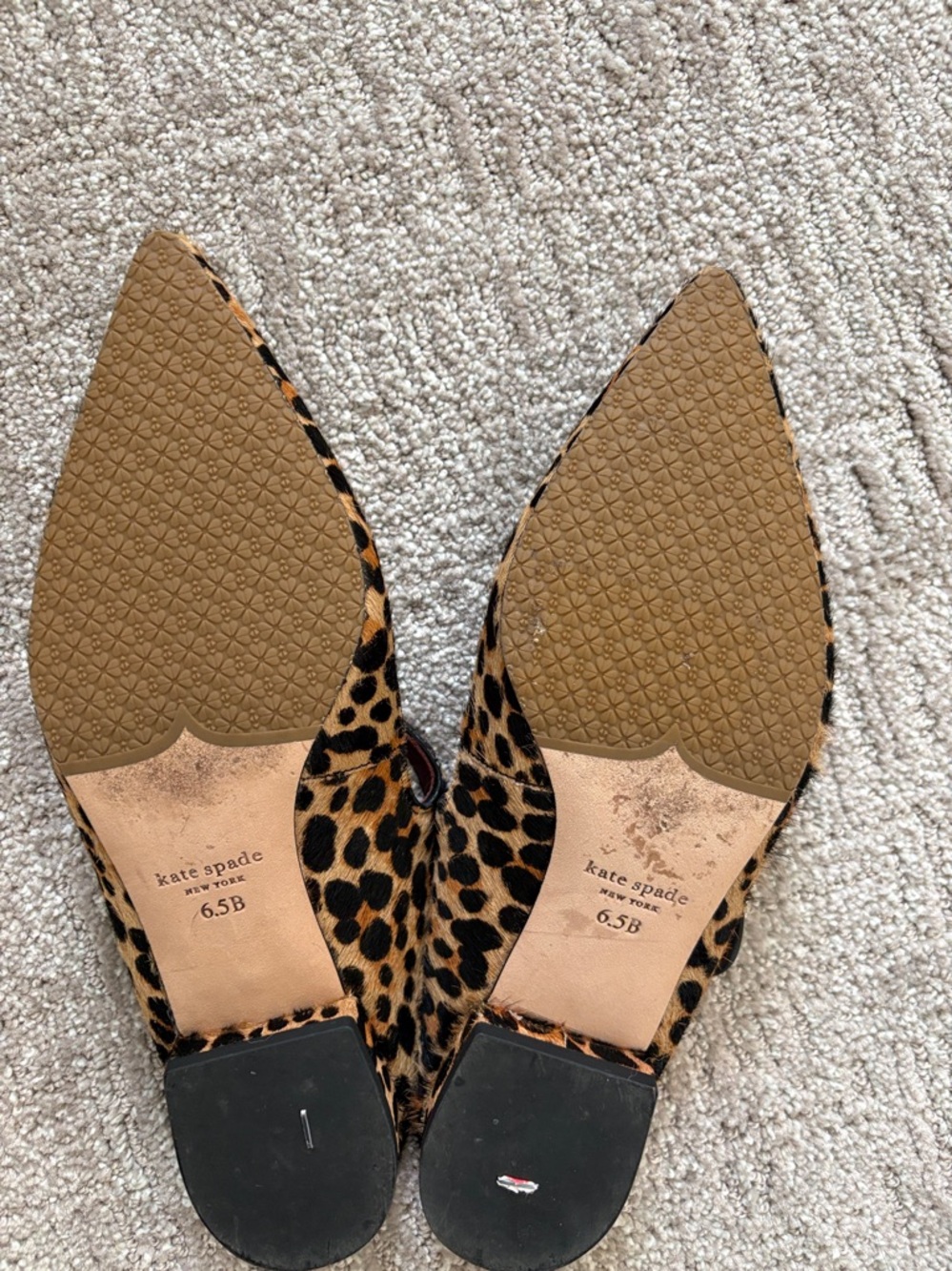 kate spade Leopard-Print Pointed Toe Slingback Flats - Tan & Black EUC 🍀 - Picture 9 of 13